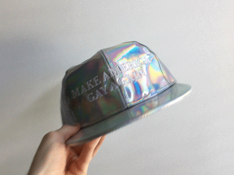 Oooo Shiny! america brand charity design fashion gay hat queer rainbow shiny