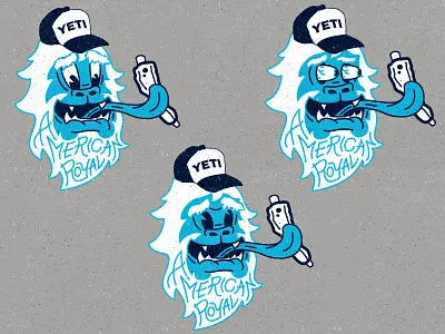 YETI YETI bbq bigfoot cartoon design illustration rib yeti