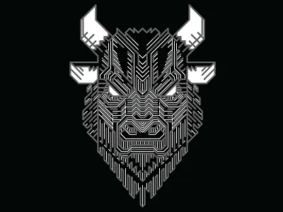 Mighty Buffalo black buffalo cottonbureau lineart tshirt white