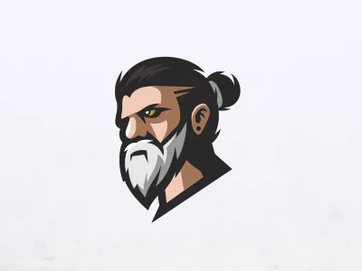 Beard barber beard brand character logo mascot wak doyok