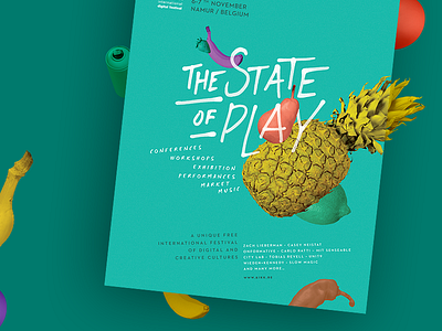 Kikk Festival 2014 - Poster belgium dogstudio festival fruit kikk play poster print