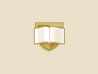 Book Sheild book dimensional education gold gradient icon illustration