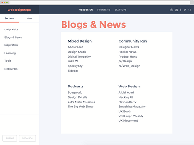 webdesignrepo V2 launched curation frontend webdesign
