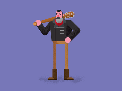 Negan bat beard illustration negan people the walking dead twd