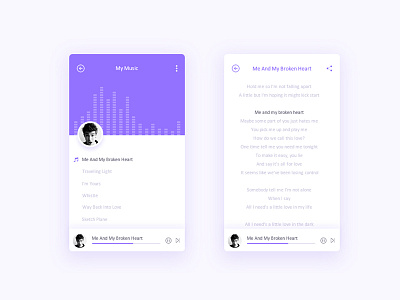 Music app app clean flat music ui ux