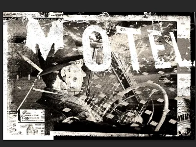 Motel collage illustration print