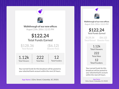 Transactional Email Campaign app broadcast crowdfunding donation fundraising ios iphone live livestream transactional ui video