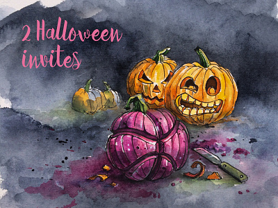 Halloween Invites dribbble dribbble invites giveaway halloween invitation invite invites pumpkin