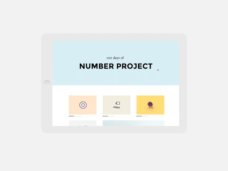 Number project page interaction [GIF] 100 100daysproject card colours daily design graphicdesign illustrations intereaction minimal motion numberproject