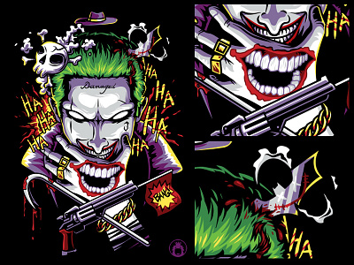 Joker batman commission illustration joker laugh movie tee urban vector villain