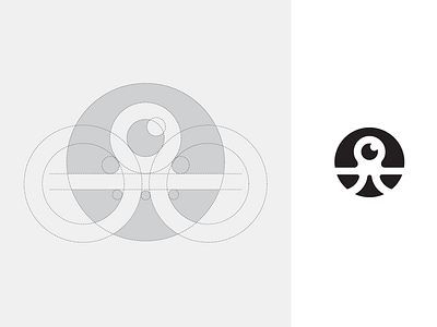 Octopus - Logo Grid app apps application brand branding character mascot geometry geometric grid construction icon favicon logo identity octopus squid sea animal ui ux abstract web website wings freedom