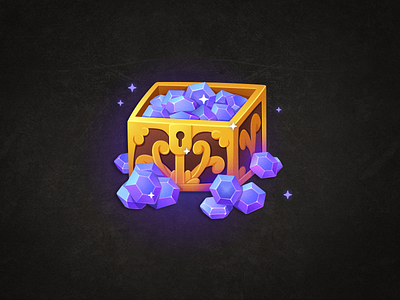 Gem chest game gem icon jewel shop treasure ux