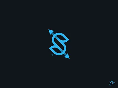 S | Lettermark arrow blue icon letter s lettermark logo mark minimal solid symbol
