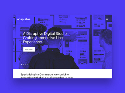 adaptable studio site 2016 agency blue clean design duotone folio header hero home portfolio studio