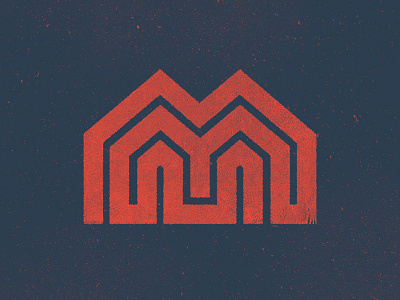 M inline letter letterform logo m mark sharp thick lines