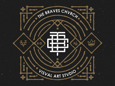 TBC Badge badge brave grunge monogram tbc the braves church
