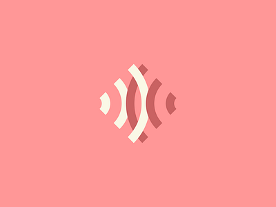 Wave brand color fusion logo logotype mark pink wave