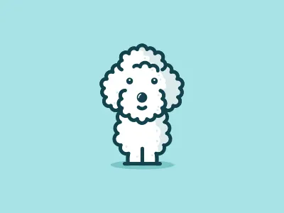 Poodle animal curly cute dog logo pet poodle