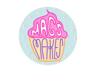 Mags Makes baking cup cake drawing handtype illustration logo sketch typography youtube
