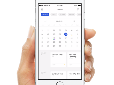 Calendar screen app calendar mobile ui