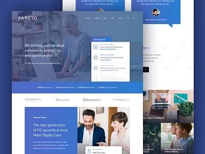 Pareto Logic Branding & Web branding fullscreen grid homepage landing mobile responsive software ui ux wordpress