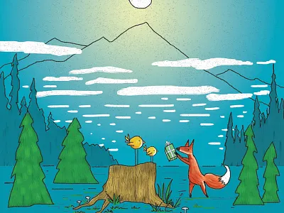 2016 Xmas Card birds christmas forest fox holiday present