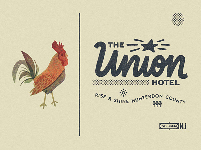 The Union Hotel design illustration lettering rooster typography