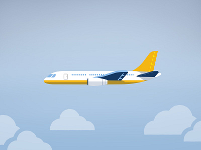 Plane blue plane simple yellow