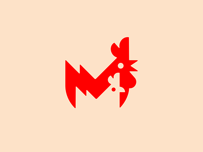 Two Birds Restaurant animal bird chicken clever food logo logomark negative space restaurant rooster