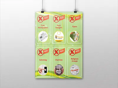 Sign banner flyer no charities no flyers no free papers no religious groups no sales no soliciting sign