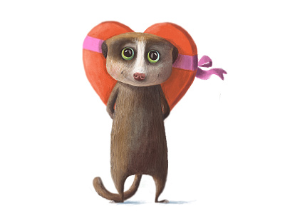 Dribble6 cute heart suricate