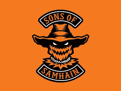 "Sons Of Samhain" Scarecrow Halloween Biker Patch biker halloween hat limited palette patch scarecrow