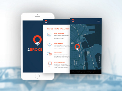 2 Brokers responsive website app company exports logistics logo phone real state responsive trade website