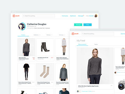 Countr - Profile & Feed avatar fashion feed grid homepage image grid profile progress ui ux