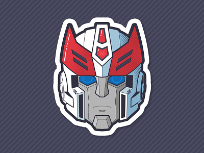 Prowl 80s autobot cartoon face helmet horns logo outline prowl robot sticker transformers