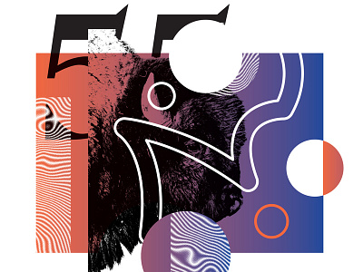 55 bison geometry gradient illustration layout warped