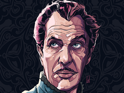 Vincent Price Illustration clip studio paint edgar allan poe horror illustration inktober inktober2016 movie vincent price