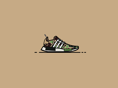 BAPE X Adidas NMD R1 "Camo" adidas ape atlanta bape black camo flat icon shoes sneakerhead sneakers vector