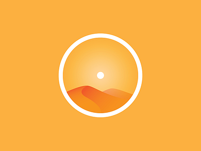 Sahara desert icon illustration sun