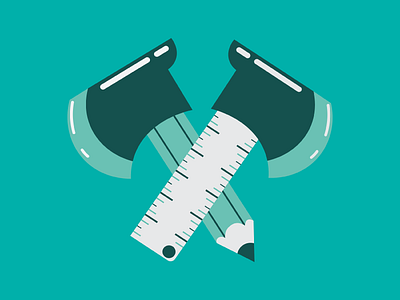 I Just "Axed" that test... adventure axe camping dribbble graphic design illustration new recent study teal