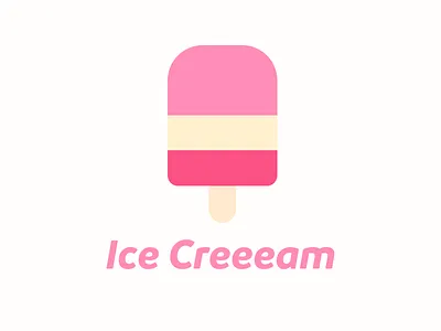 Ice Creeeam logo app colorful graphic illustration logo pink type ui ux web