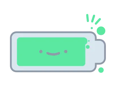 Happy Battery illustration ui