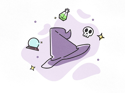 Witchy Doodle crystal ball design doodles illustration october poison witch