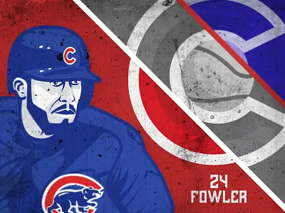 Dexter Fowler baseball chicago cubs poster soccer sport texture vintage