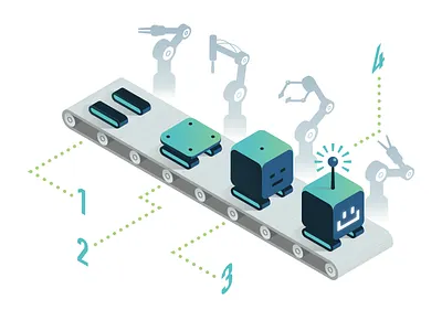 Machine Learning Tutorial assembly line constructing logo machine robot