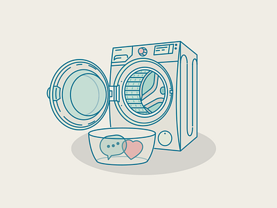 Cleaning Time clean heart icon illustration machine talk time vector washing