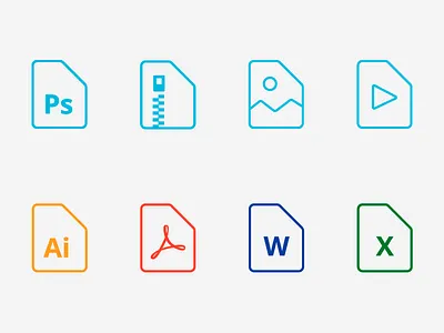 Free Files Icons ai excel file icon icons outline pdf picture psd rar word zip