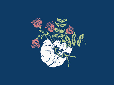Pot Head flower frond plant rose skull xer.o