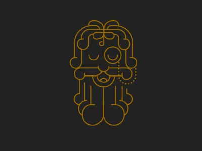 Gramps beard illustration logo