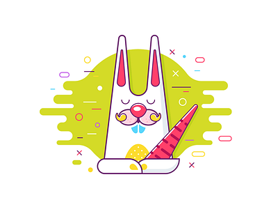 Everybody Needs Somebunny bunny character colorful flat fun illustration outline vector